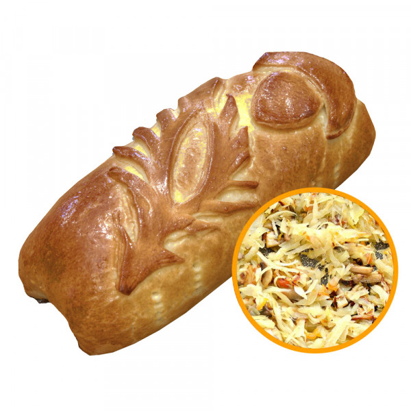 Кулебяка с курицей, овощами и грибами